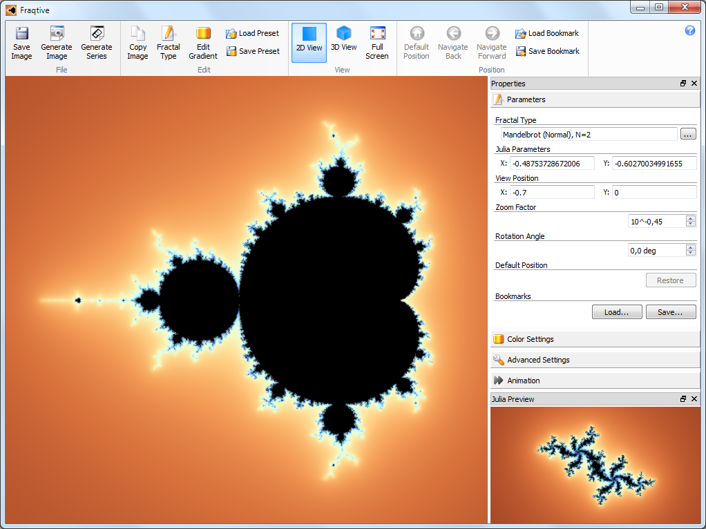 Mandelbrot fractal screensaver